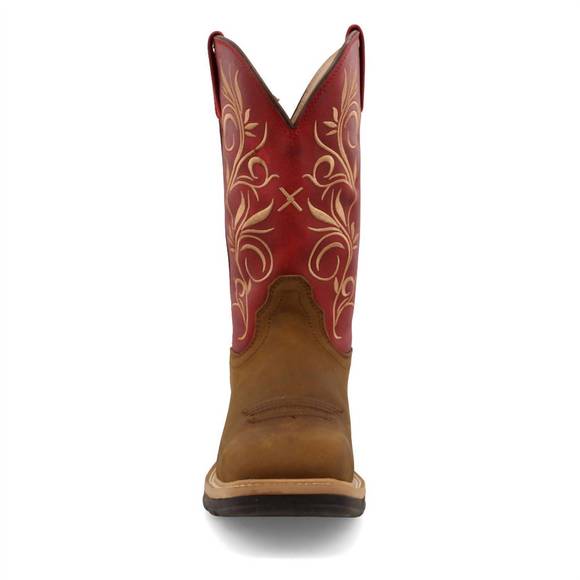 NEW TWISTED X women's steel-toe pull-on work boot in latigo/red - Picture 4 of 6